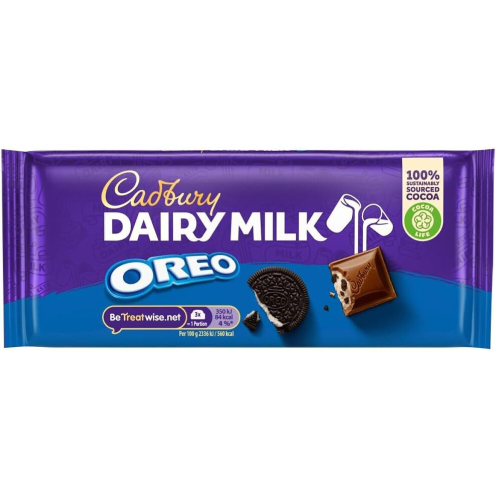 Cadbury Dairy Milk Oreo Chocolate Bar, With Creamy & Crunchy Oreo Pieces, 120 G (Pack Of 17)
