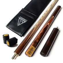 CUESOUL 57 Inch 3/4 Jointed Professional Snooker Billiard Pool Cue Handcrafted 18oz with 6 Inch Walnut Extension, Ash Shaft & Walnut Butt, in Leathere