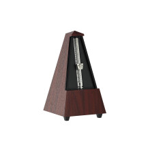 Wittner Metronome Taktell Pyramid Shape System Maelzel Series 855 - Plastic casing - With bell - Mahogany grain - Mechanically wound - No batteries re