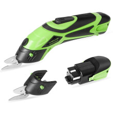 walowalo Electric Fabric Scissors Box Cutter Tool Box 2 Rechargeable Batteries 2 PCS Blades for Crafts Sewing Cardboard Dressmaking Leather 4V Li-Ion
