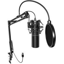 TONOR USB Podcast Microphone, Gaming PC Studio Streaming Mic Kit for Gamer, Recording Condenser Equipment Cardioid Microfono for Singing, YouTube, 200