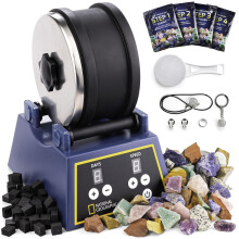 National Geographic Rock Tumbler Kit - 1.36 kg Extra Large Capacity Barrel with 3-Speed Motor & 9-Day Timer, Includes Rocks for Tumbling & Rock Polish