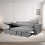 (Grey Linen) 4 Seater Reversible Sofa Bed Storage Sofa Bed Pull-Out Sleeper Corner L-Shaped UK 1