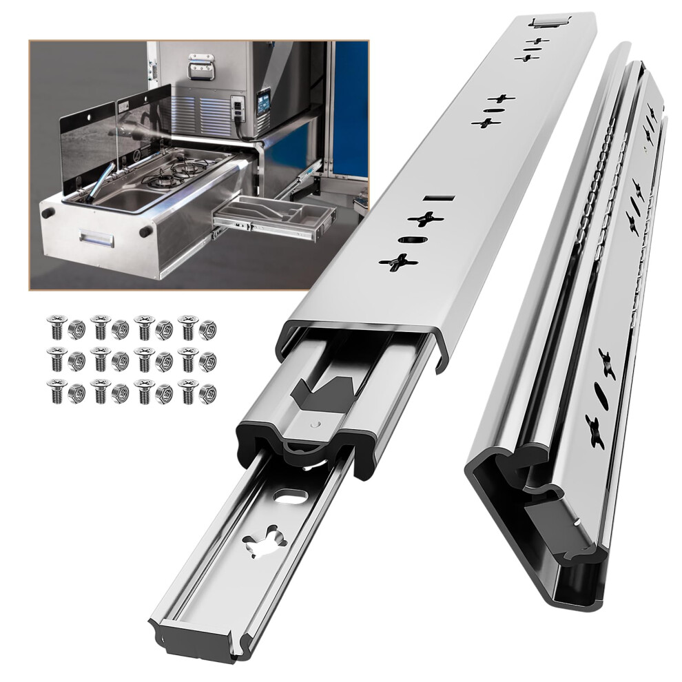 Aolisheng Heavy Duty Drawer Runners 300Mm 120Kg Load Capacity Heavy Duty Drawer Slides Draw Runners, Ball Bearing Full Extension Draw Sliding Rails Sl 6440891157072