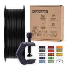 Prusament 3D Printer Premium Filament PETG Jet Black 1.75mm - 1kg Spool - High Precision 0.02 mm - Low Stringing - Strong Layer Bond - No tangling -