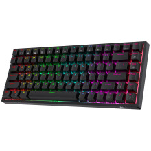 RK ROYAL KLUDGE RK84 Wireless Bluetooth/2.4Ghz 75% RGB Mechanical Gaming Keyboard, Three Modes Connectable Keyboard with Hot-Swappable Tactile Brown S