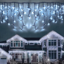 LEDYA Icicle Outdoor Christmas Lights, 17M 480led Christmas Lights Outdoor Decorations, Fairy Lights Plug in for Christmas Decorations, Waterproof/8 M