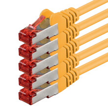 1aTTack.de 5x 7.5m - Cat 6 network cable patch cable Cat6 RJ45 SFTP - yellow