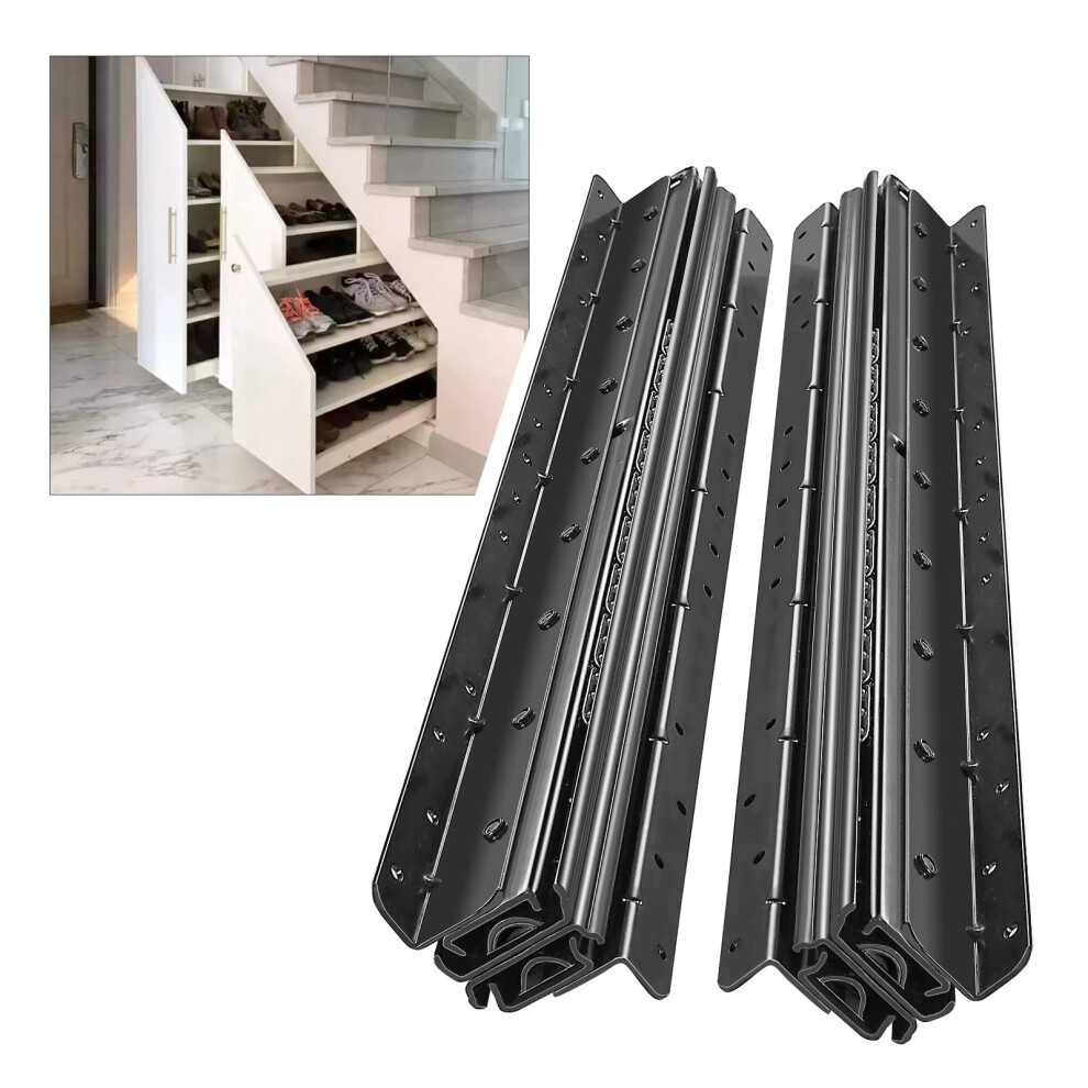 Aolisheng Bottom Mount Heavy Duty Drawer Runners Under Stairs Drawer Runners 1000~2250Mm 120Kg Load Capacity Undermount Heavy Duty Drawer Slides Black 6491649729454