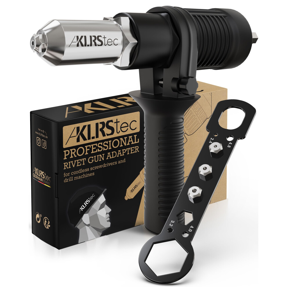 Klrstec Professional Rivet Gun Adapter - Pop Riveter Attachment For Cordless Screwdrivers And Drills - Easy Processing For Pop Rivets 4251805299977