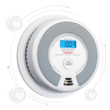 X-Sense Wireless Interlinked Combination Smoke and Carbon Monoxide Alarm, Smoke Alarm for Home with LCD Display & 10-Year Battery, Link+ Series, SC07-