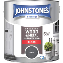 Johnstone's 309151 Exterior Gloss Paint, Black, 2.5 Litre