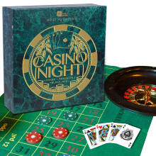Talking Tables Casino Night Kit Poker, Blackjack, Roulette-Gambling Set for Adults, Gifts for Him | Contains Game Mat, Chips, Money, Balls, Playing Ca