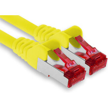 1aTTack.de - 1x 50m CAT6 patch cable S/FTP PIMF shielding CAT.6 RJ45 network cable Ethernet cable DSL LAN router switch modem patch panel - yellow - 1