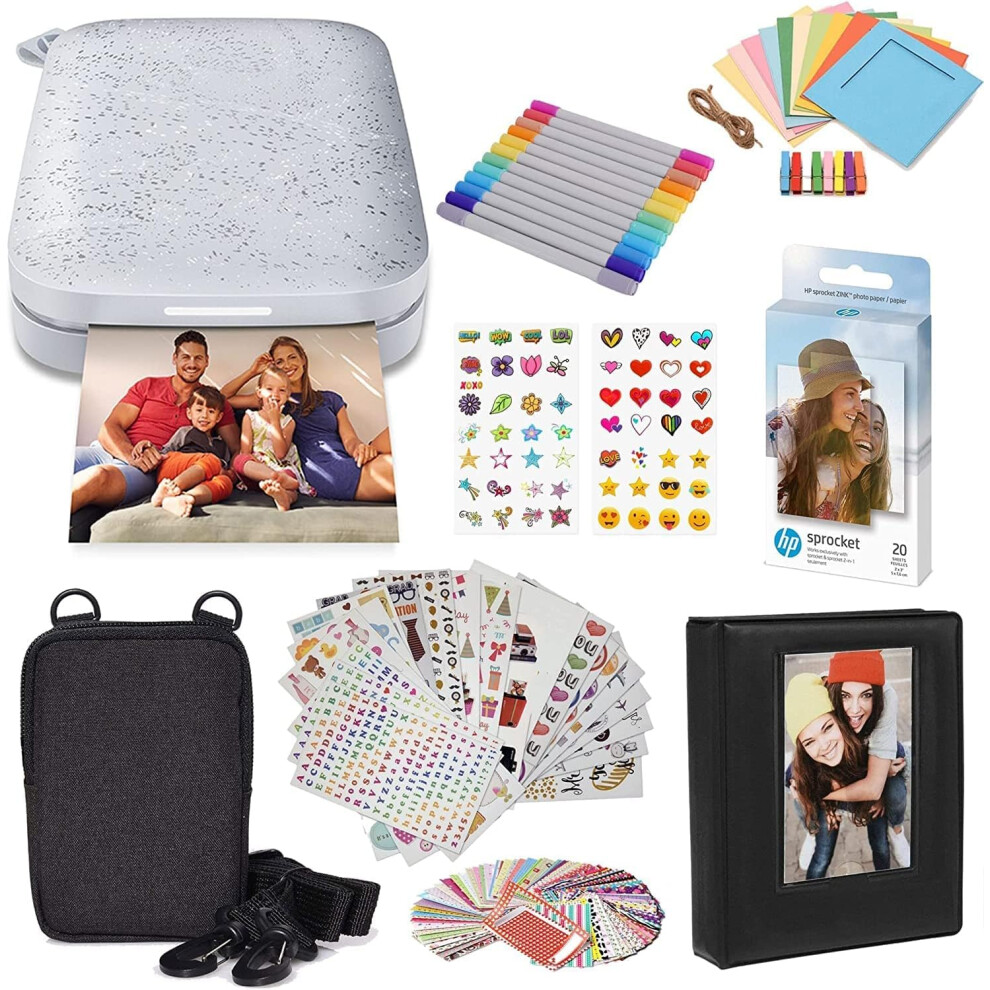 Photos - Printer Part HP Sprocket Portable 2x3 Instant Color Photo Printer  Starter Bundle (Luna Pearl)