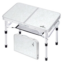 Sportneer Folding Camping Table, Adjustable Height Small Folding Table Portable Camp Tables (23.6" L x 15.7" W (2 Height)) with Mesh Layer for Outdoor