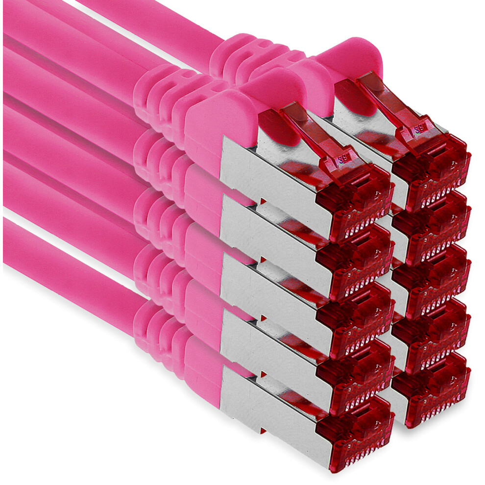 Photos - Ethernet Cable 1aTTack.de - 10x 3 meter CAT6 patch cable S/FTP PIMF shielding CAT.6 RJ45 network cable  DSL LAN router switch