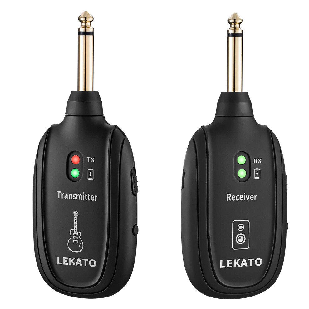 Lekato Wireless Guitar System, Rechargeable Cordless Guitar Transmitte