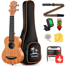 Donner Concert Ukulele Beginner Kit Ukulele 23 inch Starter Kit Mahogany Adult Hawaii Guitar Ukelele with Online Lesson(DUC-100)