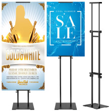 VAIIGO Double-Sided KT Board Sign Stand Adjustable Poster Stand Heavy Duty Floor Advertising Sign Holder Height Up to 203cm for Board & Foam,Black