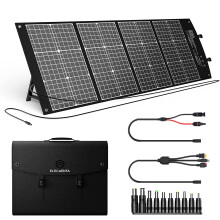 ELECAENTA 120W ETFE Solar Charger PD45W Type-C USB QC3.0 DC-XT60/Anderson Foldable Monocrystalline Solar Panel Kit for Portable Generator Power Statio