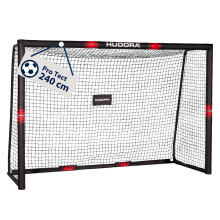 HUDORA Soccer Goal Pro Tect - Large soccer goal for kids and adults - Foam-covered football goal with net - Premium Outdoor Goal Wall with Impact Prot