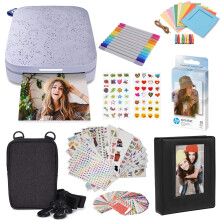 HP Sprocket Portable 2x3 Instant Color Photo Printer (Lilac) Starter Bundle