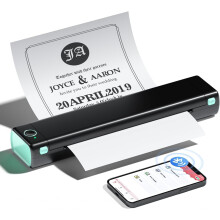 Phomemo M08F Portable Thermal Printer - Wireless A4 Mobile Printers for Home Use Office Vehicles Car Tattoo Stencils, Bluetooth Inkless Printer Compat