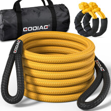 GODIAG 1"20ft Kinetic Recovery Rope (465000lbs) Heavy Duty Energy Tow Rope with 2 Soft Shackles, Offroad Power Stretch Snatch Rope for Truck Jeep Car