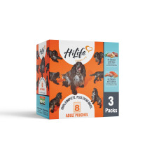 HiLife Adult Wet Dog Food, Mixed Chicken & Fish Recipes, Complete Dog Food Pouches, 100% Natural Ingredients, Chicken with Tuna & Salmon (24 x 150g Po