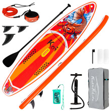FunWater 11'6'' Inflatable Stand Up Paddle Board Ultra-Light Paddleboard with SUP,3 Fins,Adjustable Paddle,Pump,Backpack,Leash,Waterproof Bag