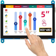 ELECROW 5 Inch Touch Screen Monitor, 800x480 Portable HDMI Display Mini Monitor with Capacitive Touch, Compatible with Raspberry Pi 5/4/3/2/Zero/B/B+/