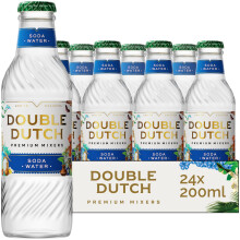 Double Dutch Soda Water | Lightly Flavoured Premium Soda Water | Gluten Free, Vegan Friendly Refreshing Soft Drink & Mixer | 24 x 200ml Bottles