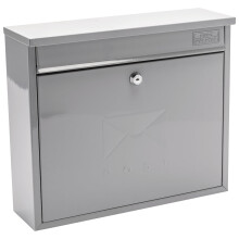 Burg-Wachter MB02FG French Grey Elegance Wall Mounted Galvanised Steel Lockable Weatherproof Post Box - 36x31x10cm