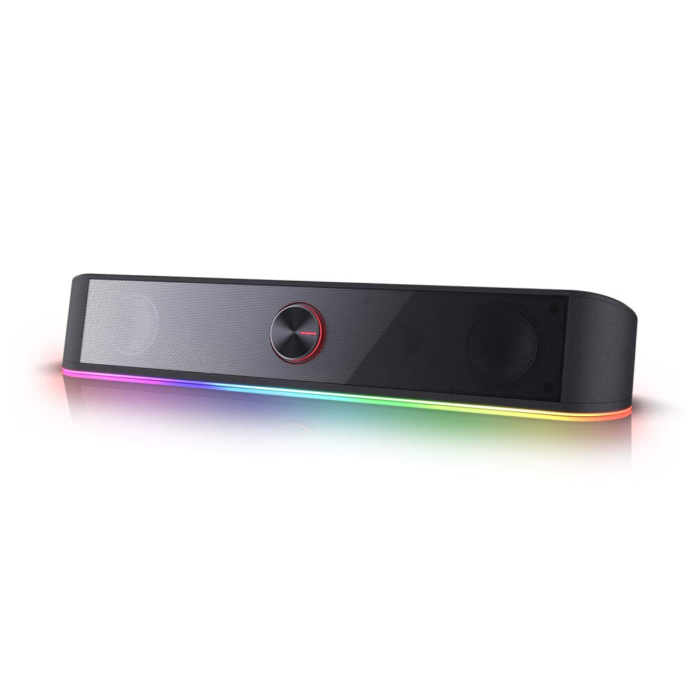 Redragon Gs560 Adiemus Rgb Desktop Soundbar, 2.0 Channel Computer Speaker With Dynamic Ing Bar Audio- Sync/Display, Touch-Control Backlit Wi Light 4897093824714