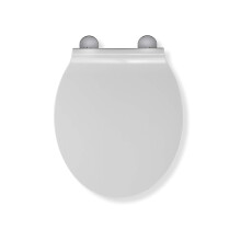 Croydex Victoria Flexi-Fix Slim Line White Toilet Seat - Durable Thermoset Plastic with Adjustable Hinges, Rust Free Chrome Plated Hinge Covers and an