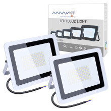 Ubanner (2 Pack 220V LED Flood Light,Cool White, IP68 Waterproof Super Bright Security Lights, Outdoor Floodlight for Yard, Garden, Playground, Basket