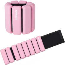TOPESCT Adjustable Wrist Weights - Set of 2 (1lb Each) | Wearable Wrist & Ankle Weights Bracelet for Yoga, Dance, Barre, Pilates, Cardio, Aerobics, Wa