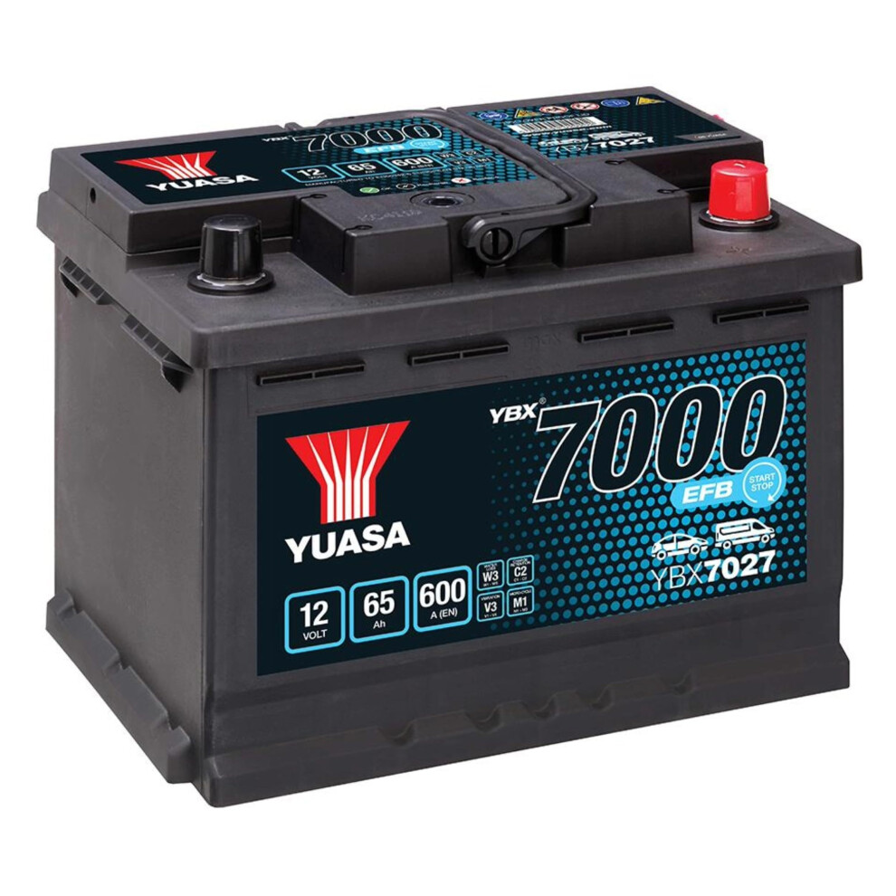 Yuasa Ybx7027 12V 65Ah 600Cca Efb Maintenance Free Start Stop Car Battery 5050694029202