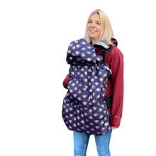 BundleBean - Babywearing All-Weather Waterproof Sling and Baby Carrier Cover (Gold Bees) - Rain Cover with Fleece Lining, Universal Fit, Fits Front &