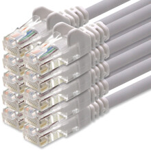 1aTTack.de Network cable Cat.6 - white - 10x - 7.5m - (set) - CAT6 Ethernet cable Lanka cable 1000 Mbits patch cable