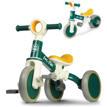 LOL-FUN Kids Tricycle Age 1-3 Year Old, Toddler Balance Bike for 2 Years Old, 4 in 1 Kids Trike for Boys Girls Gift Present, 3 Wheel Baby Bicycle with