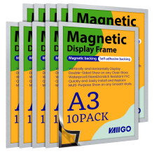 VAIIGO A3 Self-Adhesive Magnetic Display Frame, Magnetic Paper Holder with Strong Magentic Border for Signage, License, Photo, Notice, Document, Menu,