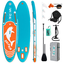 FunWater SUP Inflatable Stand Up Paddle Board 10'6" Ultra-Light with Inflatable Board,ISUP Accessories,Three Fins,Adjustable Paddle, Pump,Backpack, Le