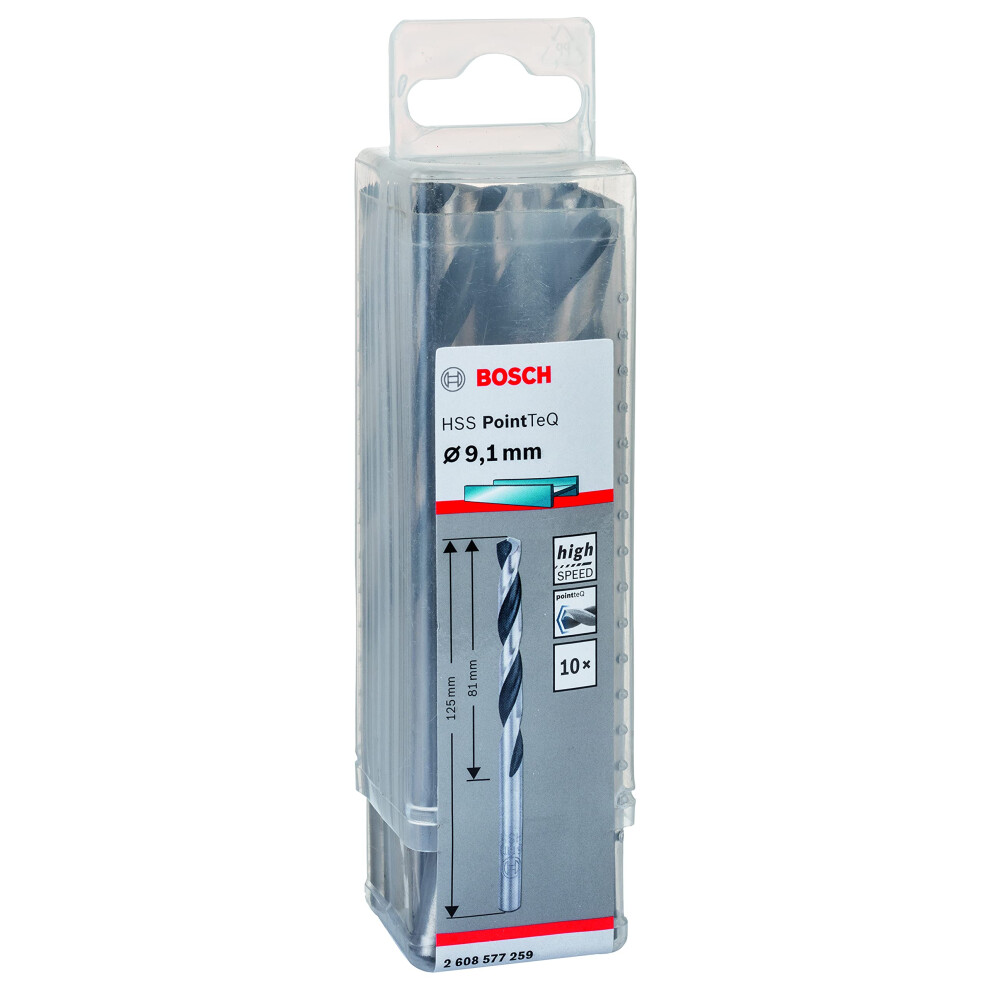 Photos - Bits / Sockets Bosch Professional 10-piece PointTeQ HSS Twist Drill Bit  (for Metal, 9.1 x 81 x 125 mm, Drill Driver Accessories)
