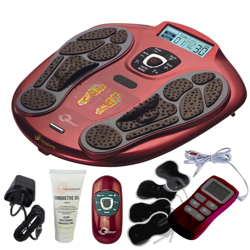 Vytaliving Circulation Maxx Reflexology Foot Massager - Ems Foot Massagers For Leg Pain And Circulation, Reduce Swelling & Water Retention In Legs & F