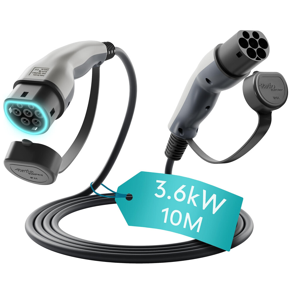 Type 2 Charging Cable For Hybrid 3.7Kw | 16A | 10M | 1-Phase | Mode 3 | Phev Charger Cable For 330E, Kuga, 530E, E Golf, Leaf, Megane, A3, 308, 508, 3 8720629961439