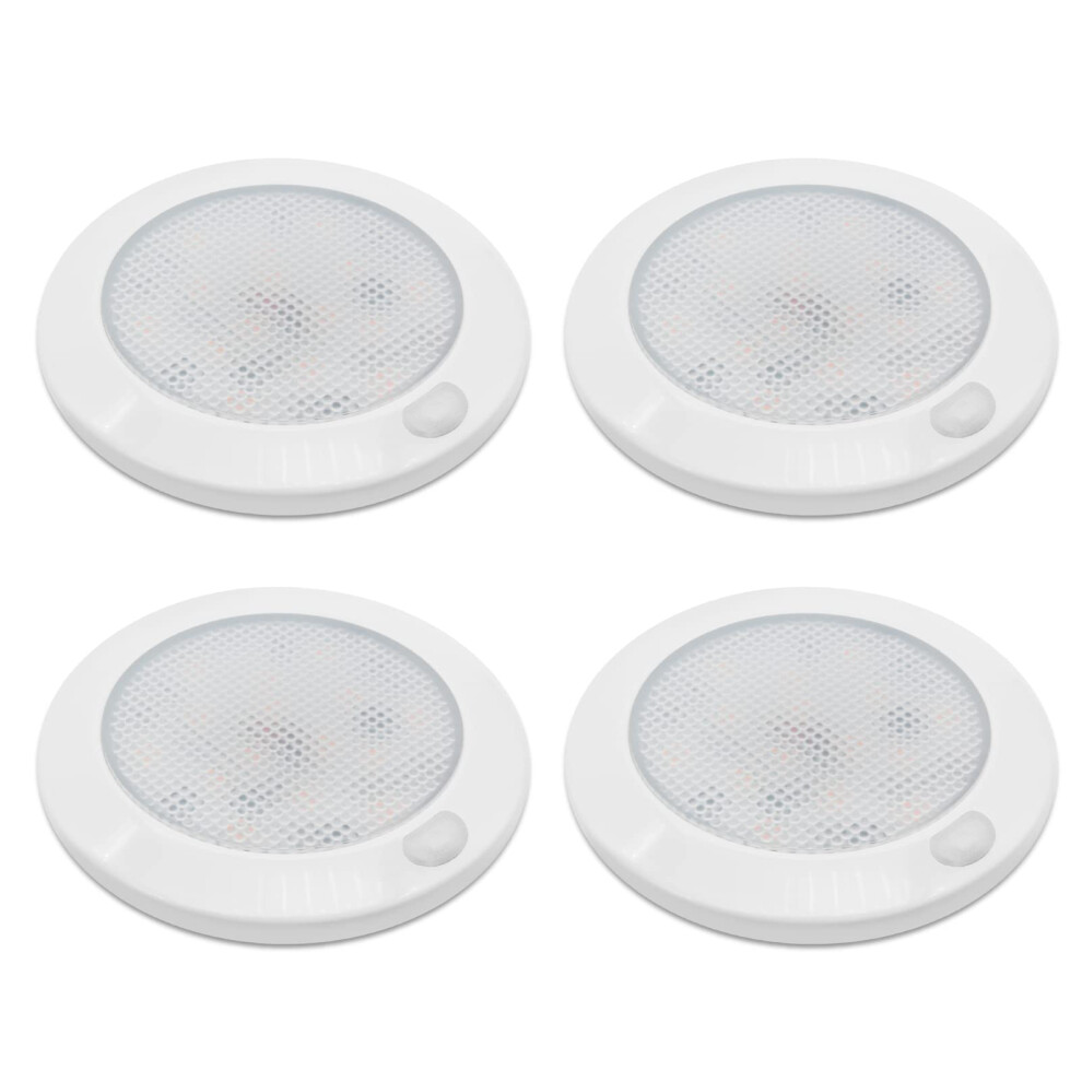 Dream Lighting 12V Led Campervan Lights Dimmable Caravan Lights Interior Warm 3000K 3Inch Round Ip44 2.4W 150Lm Ultra Flat Motorhome White/Light 9345083006251