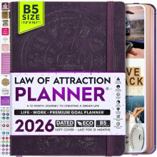 Law of Attraction Planner 2026 - Hourly, Weekly & Monthly Goal Setting Planner with Productivity App | 12 Month Life & Gratitude Journal | Include Fol