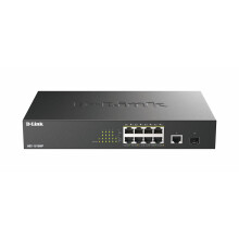 D-Link DGS-1010MP/M 10 Port Gigabit Max PoE Switch, 8 Gigabit 30W PoE+ ports, 125W power Budget, SFP Fibre Uplink, Fanless, Silent, Power Saving, Meta